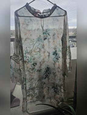 Bellambra, Made In Italy, Silk Floral Fringe Dress, Medium, 21ptp